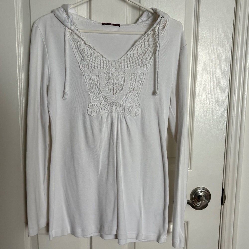 COTTON/LACE HOODIE 🤍